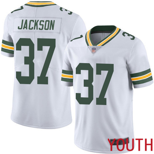 Green Bay Packers Limited White Youth 37 Jackson Josh Road Jersey Nike NFL Vapor Untouchable